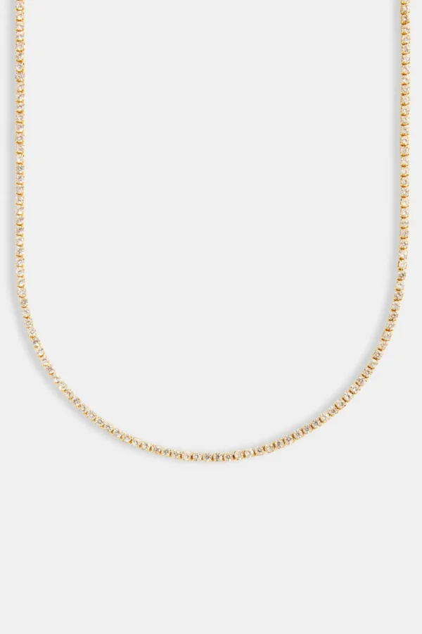 Womens 2.5mm Micro Tennis Chain - Gold