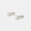 Womens Moissanite Cluster Stud Earrings - 4.5mm