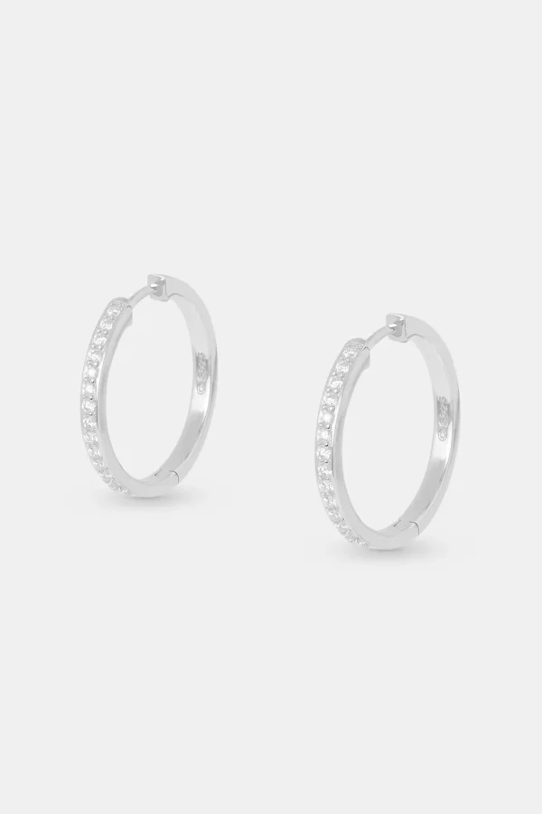 Women's Moissanite Hoop Earrings - 25mm