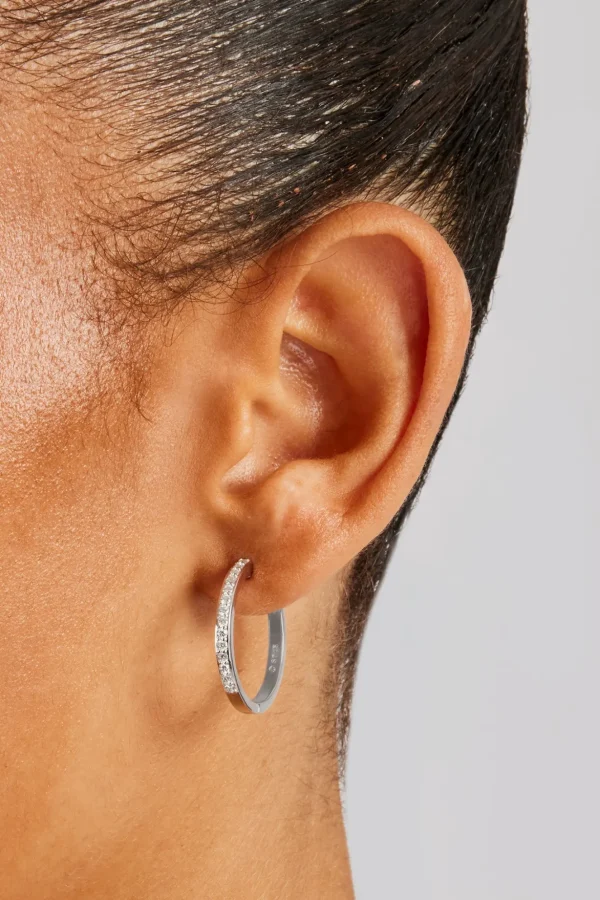 Women's Moissanite Hoop Earrings - 25mm