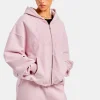 Womens Paraiso Embroidered Zip Hoodie - Pink