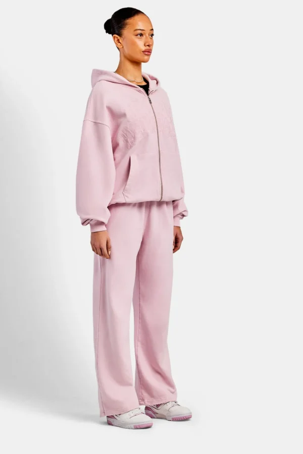 Womens Paraiso Embroidered Tracksuit - Pink