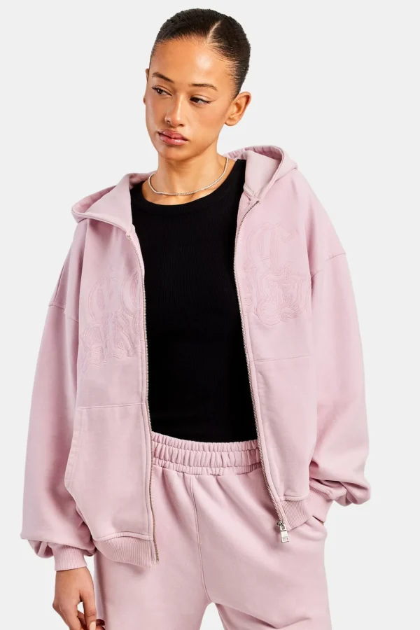 Womens Paraiso Embroidered Tracksuit - Pink