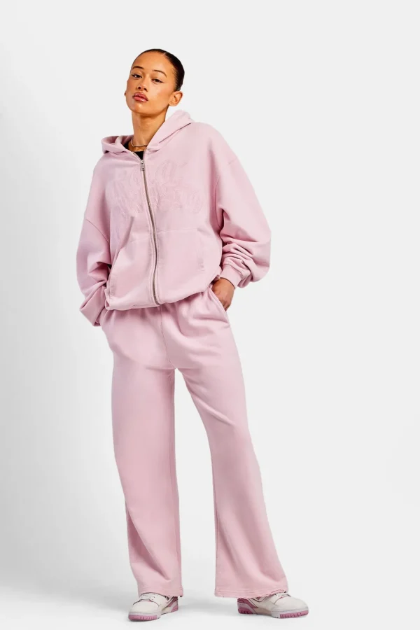 Womens Paraiso Embroidered Tracksuit - Pink