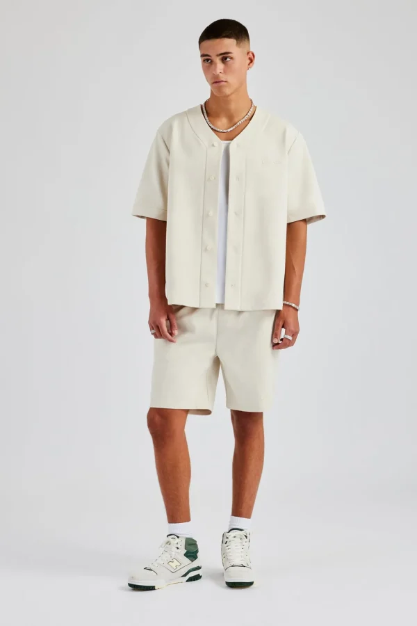 Woven Embroidered Baseball Shirt & Short Set