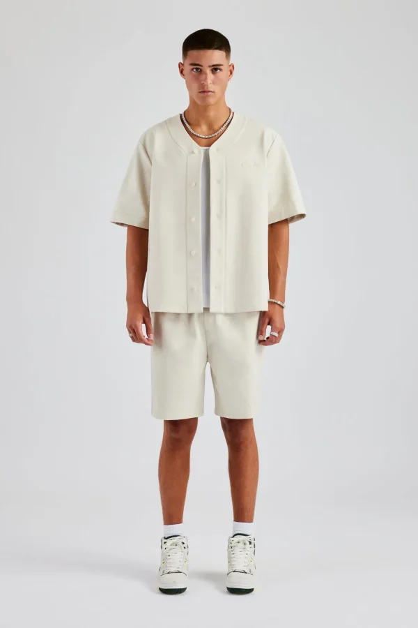 Woven Embroidered Baseball Shirt & Short Set