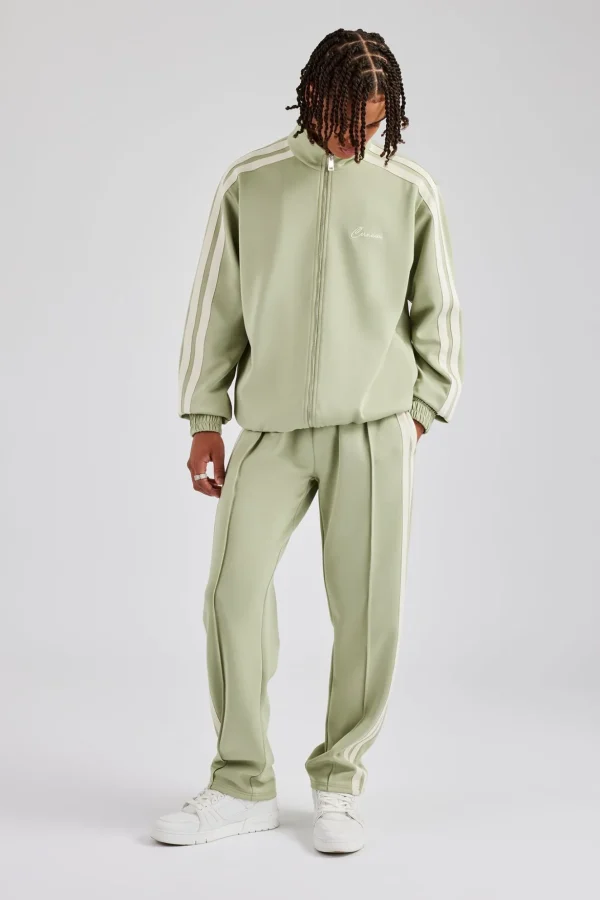 Zip Through Taping Track Jacket - Sage